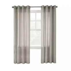 Kirklands Home Beige Linen Light Filtering Curtain Panel, 84 in. Gray Discount