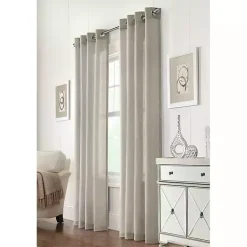 Kirklands Home Beige Linen Light Filtering Curtain Panel, 95 in. Brown Outlet