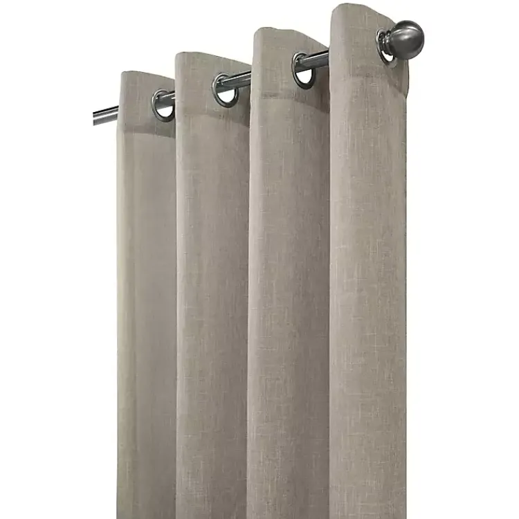Kirklands Home Beige Linen Light Filtering Curtain Panel, 95 in. Brown Outlet