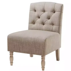 Kirklands Home Beige Luna Tufted Armless Accent Chair Gray Online