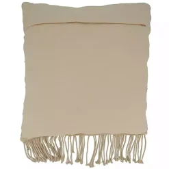 Blankets & Throws>Kirklands Home Beige Macrame Design Throw Pillow Tan