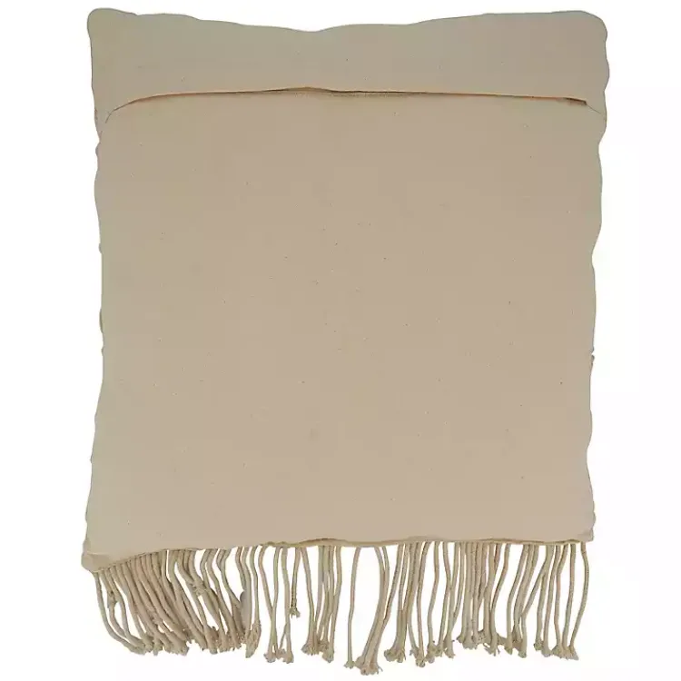 Blankets & Throws>Kirklands Home Beige Macrame Design Throw Pillow Tan