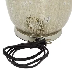 Kirklands Home Beige Marbled Mercury Glass Table Lamp Brown Hot
