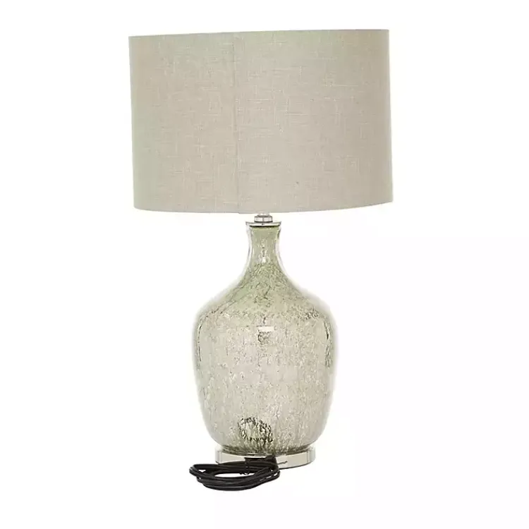 Kirklands Home Beige Marbled Mercury Glass Table Lamp Brown Hot