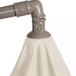 Kirklands Home Beige Offset Hand Crank Outdoor Umbrella Hot