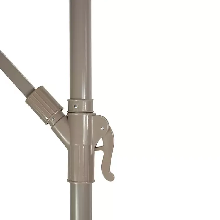 Kirklands Home Beige Offset Hand Crank Outdoor Umbrella Hot