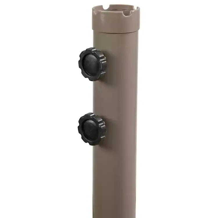 Kirklands Home Beige Offset Hand Crank Outdoor Umbrella Hot