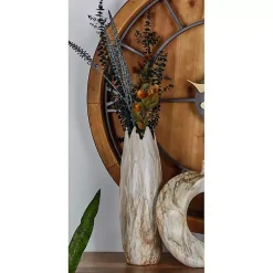 Vases>Kirklands Home Beige Stoneware Jagged Vase, 20 in. Brown