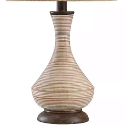 Kirklands Home Beige Stripes Curved Table Lamp Tan Sale