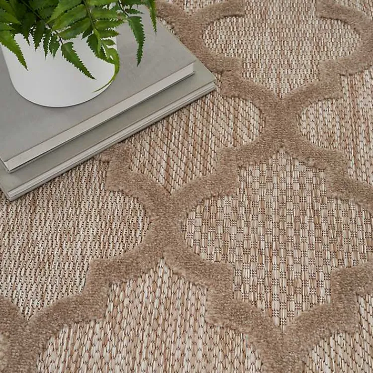 Kirklands Home Beige Trellis Indoor/Outdoor Area Rug, 5x7 Tan Hot