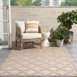 Kirklands Home Beige Trellis Indoor/Outdoor Area Rug, 5x7 Tan Hot