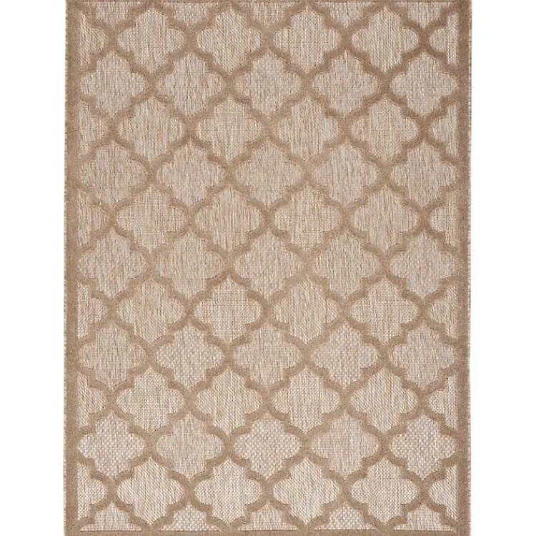 Kirklands Home Beige Trellis Indoor/Outdoor Area Rug, 6x9 Tan Best