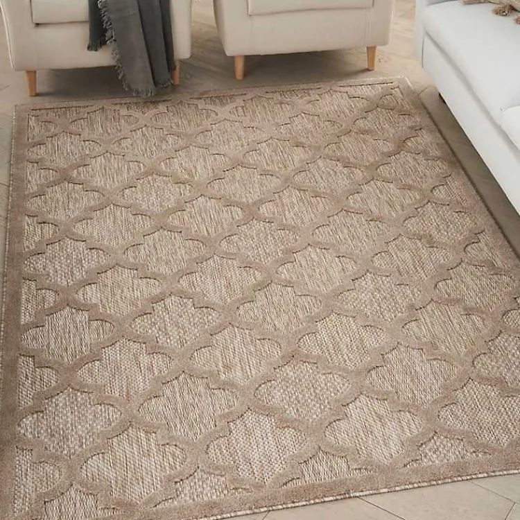 Kirklands Home Beige Trellis Indoor/Outdoor Area Rug, 6x9 Tan Best
