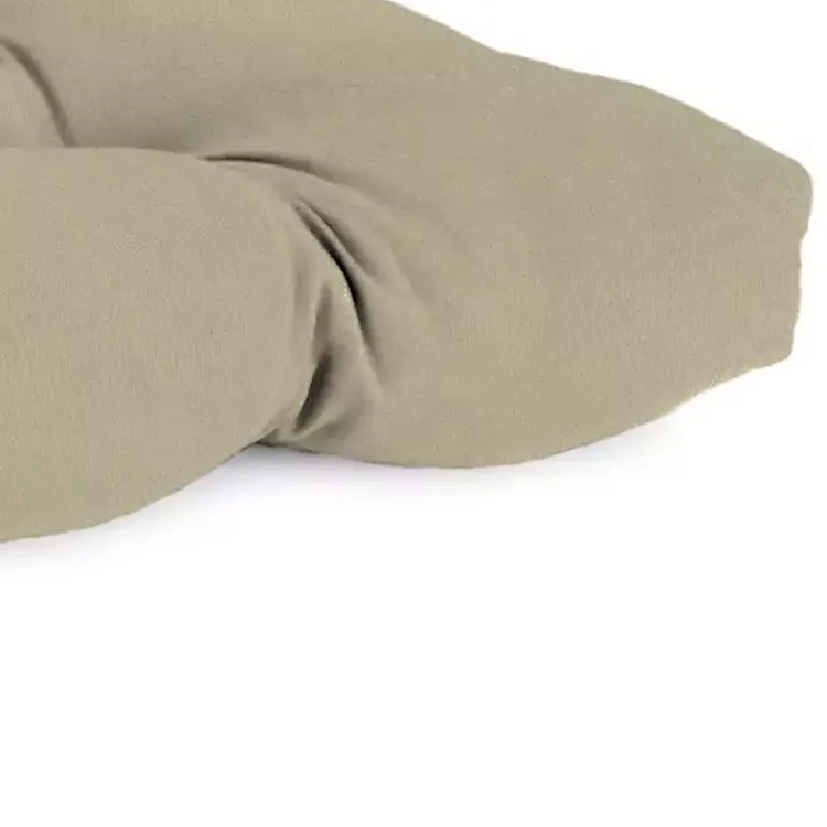 Kirklands Home Beige Tufted Canvas Outdoor Bench Cushion Tan