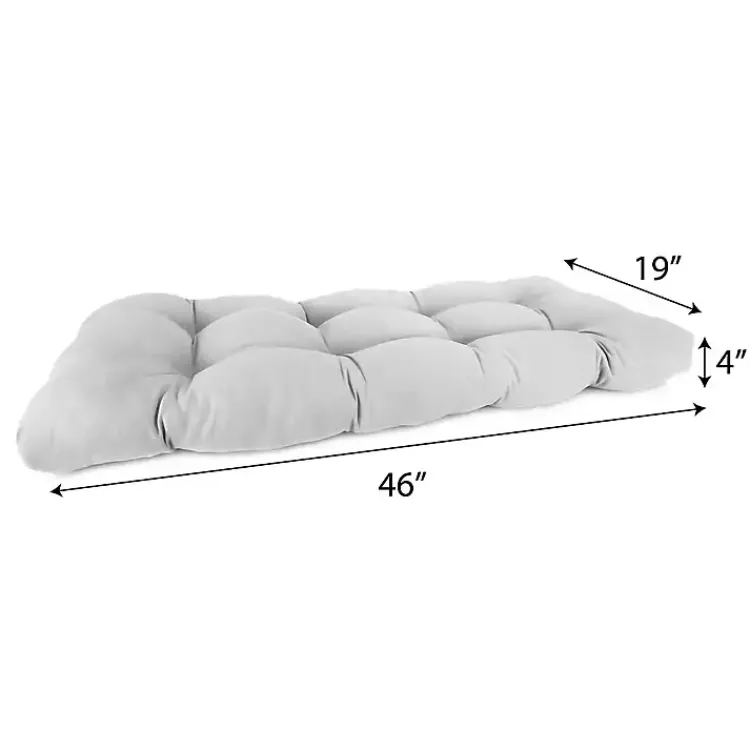 Kirklands Home Beige Tufted Canvas Outdoor Bench Cushion Tan