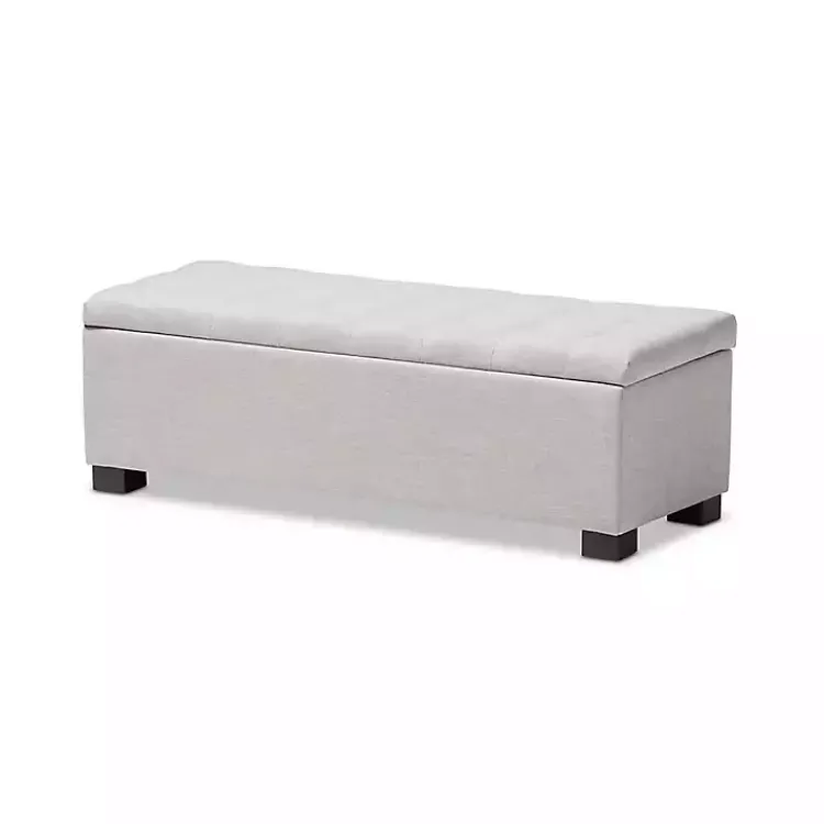 Kirklands Home Beige Tufted Contemporary Storage Bench Best