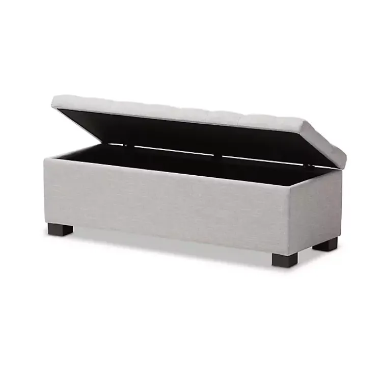Kirklands Home Beige Tufted Contemporary Storage Bench Best