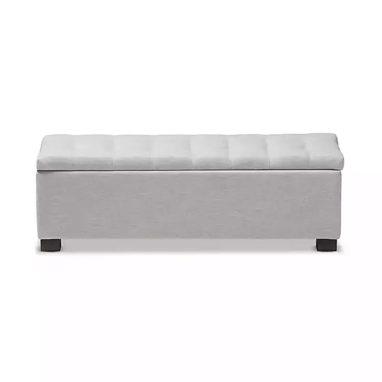 Kirklands Home Beige Tufted Contemporary Storage Bench Best