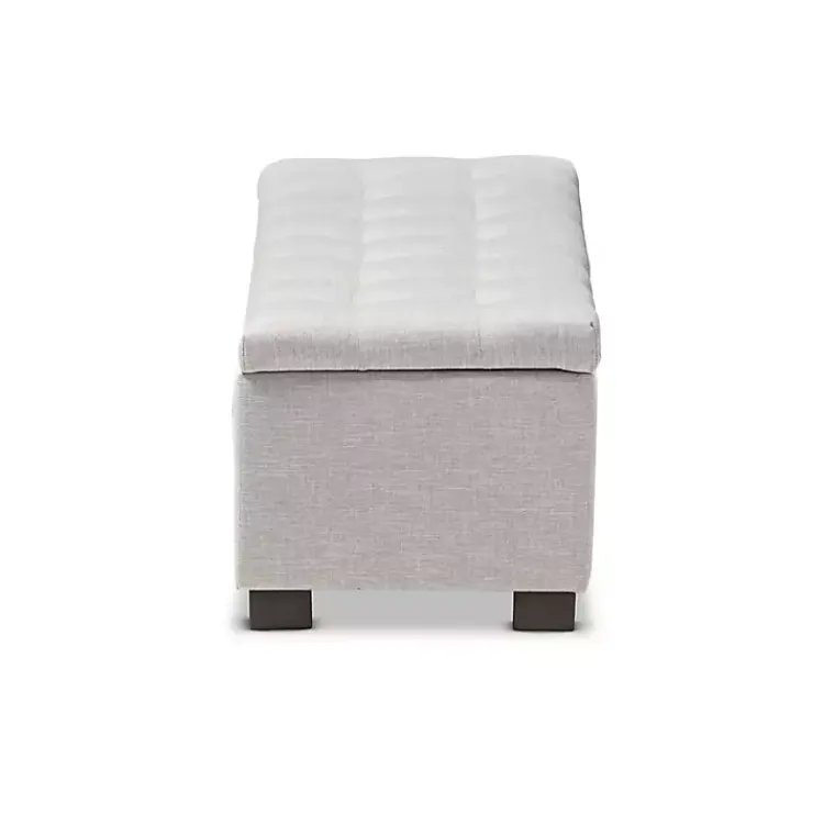Kirklands Home Beige Tufted Contemporary Storage Bench Best
