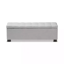 Kirklands Home Beige Tufted Contemporary Storage Bench Best