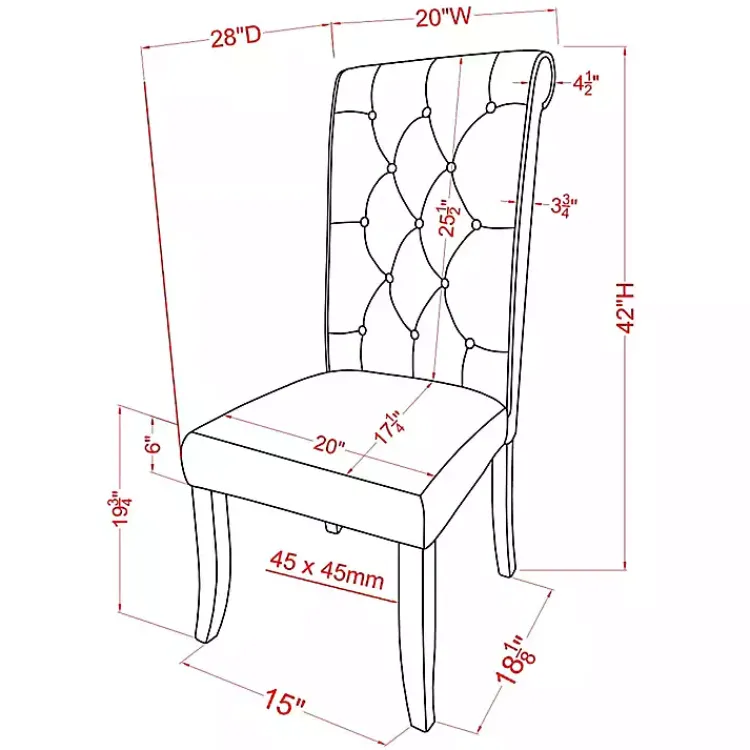 Kirklands Home Beige Tufted Landon Dining Chairs, Set of 2 Tan Hot