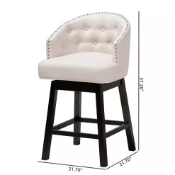Kirklands Home Beige Tufted Seat Swivel Counter Stools, Set of 2 Tan Online