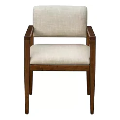 Kirklands Home Beige Upholstered Wood Dining Chairs, Set of 2 Tan Discount
