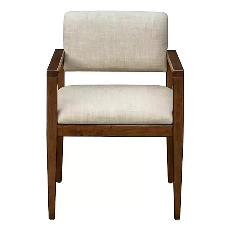 Kirklands Home Beige Upholstered Wood Dining Chairs, Set of 2 Tan Discount