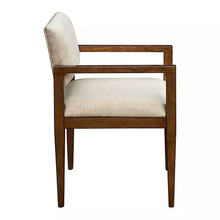 Kirklands Home Beige Upholstered Wood Dining Chairs, Set of 2 Tan Discount