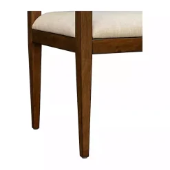 Kirklands Home Beige Upholstered Wood Dining Chairs, Set of 2 Tan Discount