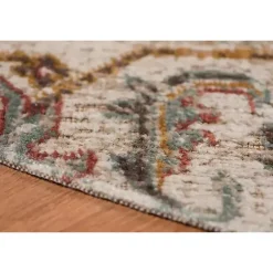 Kirklands Home Beige Vintage Medallion Round Area Rug, 6 ft. Brown Outlet