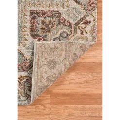 Kirklands Home Beige Vintage Medallion Round Area Rug, 6 ft. Brown Outlet