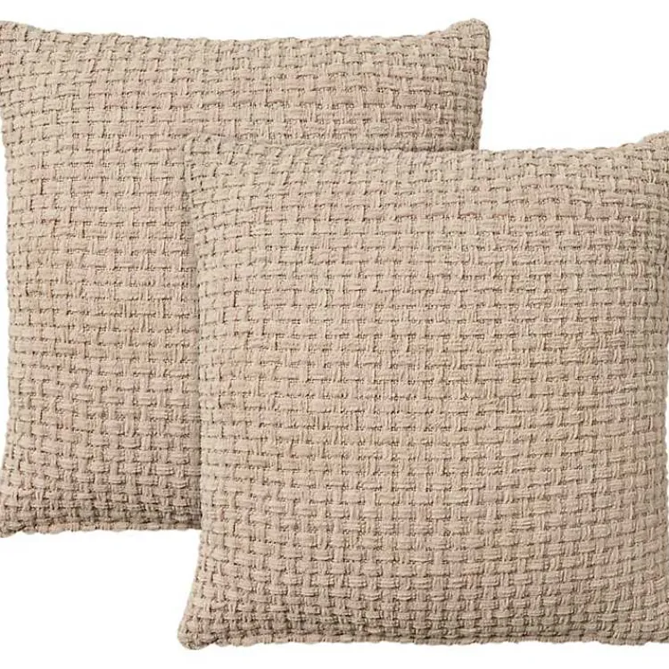 Pillows>Kirklands Home Beige Waffle Knit Chenille Throw Pillows, Set of 2 Tan