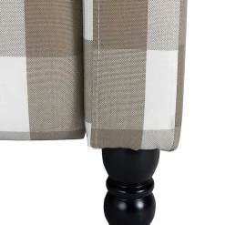 Kirklands Home Beige Windowpane Plaid Recliner Outlet