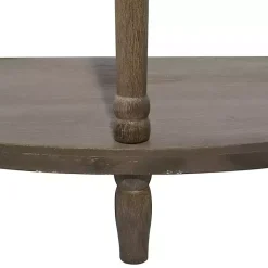 Kirklands Home Beige Wood and Metal Half Moon Console Table Tan Outlet