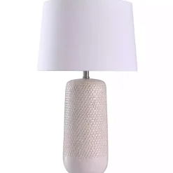 Kirklands Home Beige Woven Ceramic Wicker Table Lamp Ivory Sale