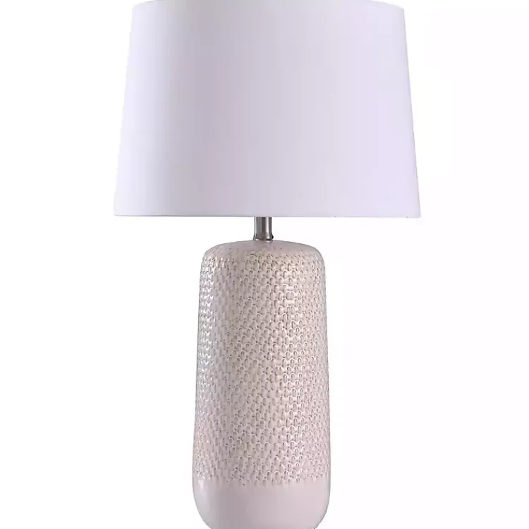 Kirklands Home Beige Woven Ceramic Wicker Table Lamp Ivory Sale