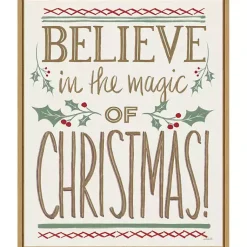 Christmas Art & Wall Decor>Kirklands Home Believe in the Magic Christmas Canvas Wall Plaque
