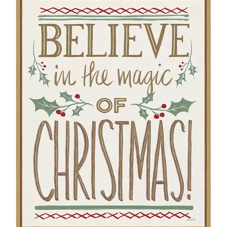 Christmas Art & Wall Decor>Kirklands Home Believe in the Magic Christmas Canvas Wall Plaque