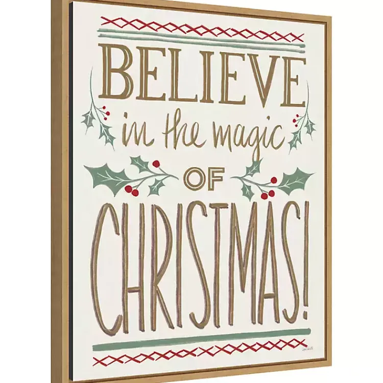 Christmas Art & Wall Decor>Kirklands Home Believe in the Magic Christmas Canvas Wall Plaque