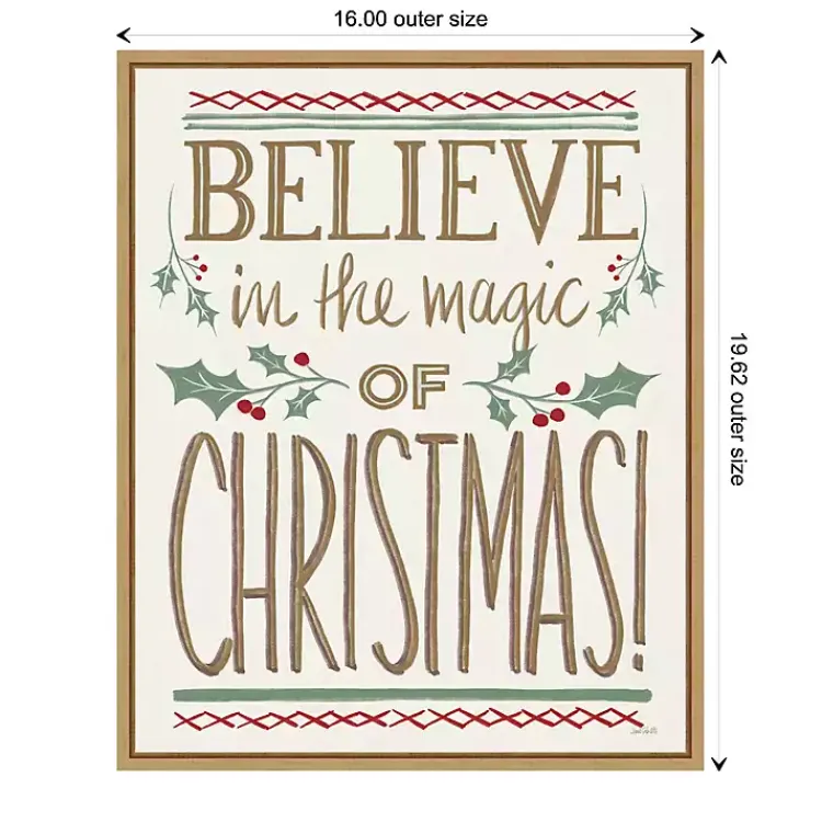 Christmas Art & Wall Decor>Kirklands Home Believe in the Magic Christmas Canvas Wall Plaque