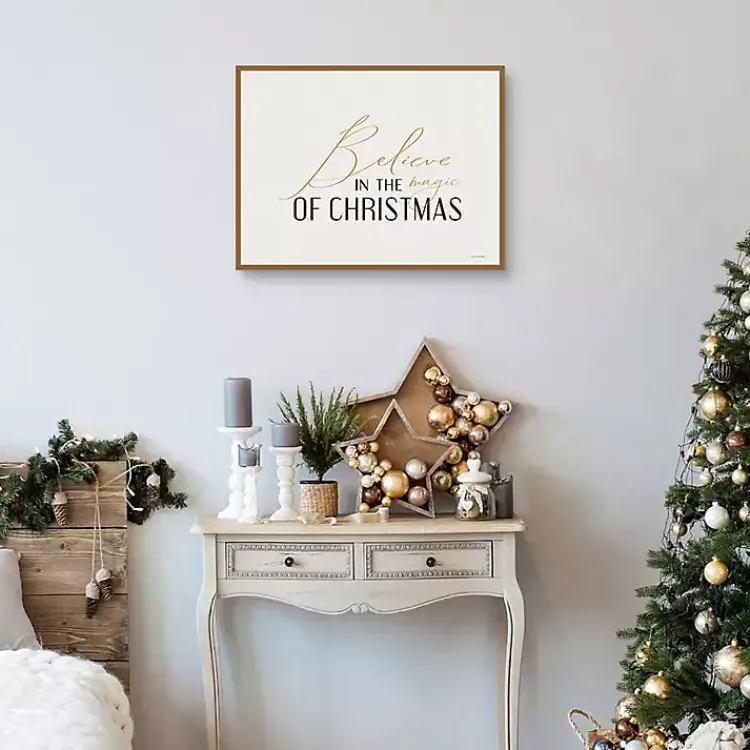 Christmas Art & Wall Decor>Kirklands Home Believe in the Magic Framed Canvas Art Print