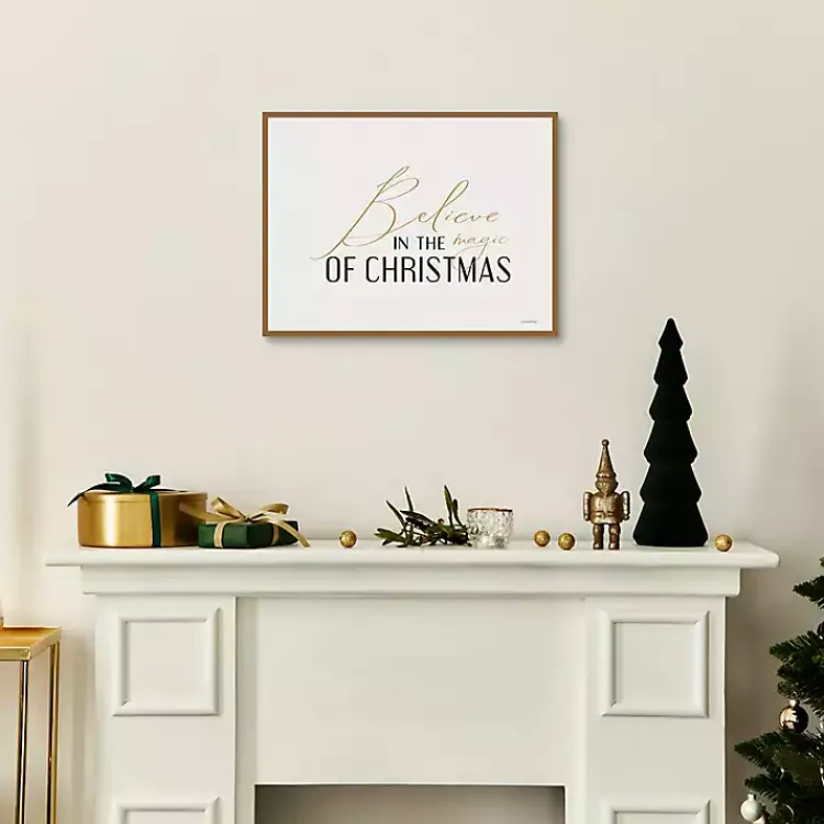 Christmas Art & Wall Decor>Kirklands Home Believe in the Magic Framed Canvas Art Print