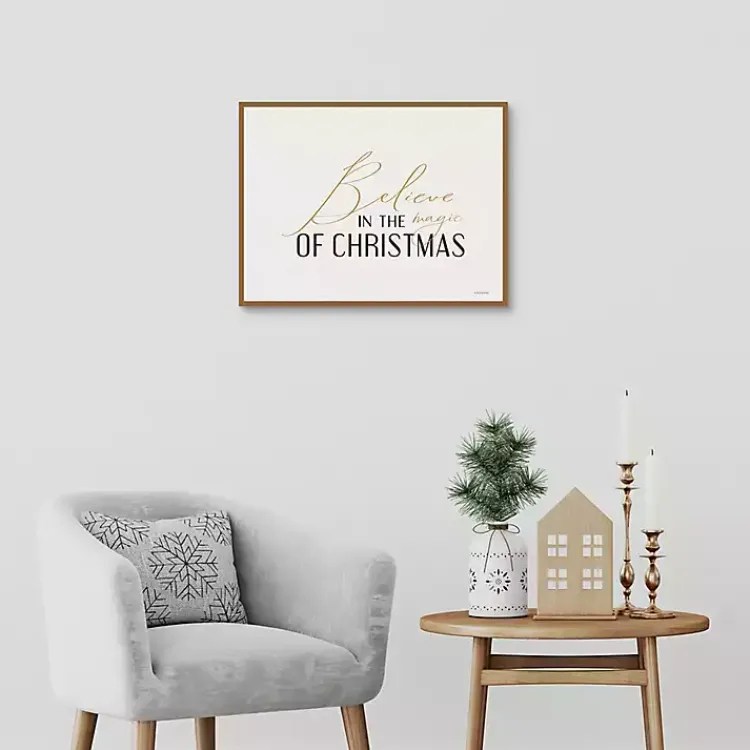 Christmas Art & Wall Decor>Kirklands Home Believe in the Magic Framed Canvas Art Print