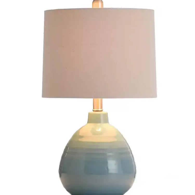 Kirklands Home Bermuda Blue Ceramic Table Lamp Tan Discount