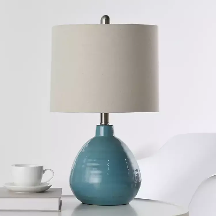 Kirklands Home Bermuda Blue Ceramic Table Lamp Tan Discount