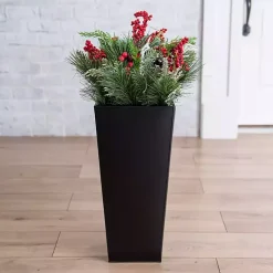 Christmas Arrangements & Garland>Kirklands Home Berry Pinecone Holiday Arrangement in Tall Planter