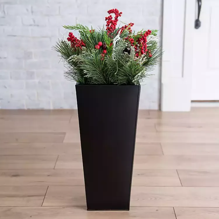 Christmas Arrangements & Garland>Kirklands Home Berry Pinecone Holiday Arrangement in Tall Planter