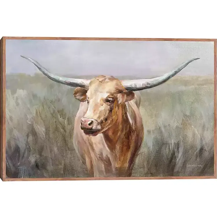 Kirklands Home Big Sky Longhorn Framed Canvas Art Print Sale
