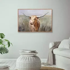 Kirklands Home Big Sky Longhorn Framed Canvas Art Print Sale